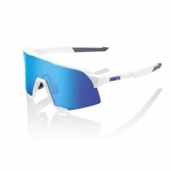 100% S3 Eyewear -Bikes Shop 100 S3 MATTEWHITE HiPERBLUEMULTILAYERMIRRORLENS